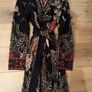 IVKO Black Floral Cardigan with Blue Ankle Jeans